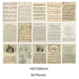 Journamm 30pcs/pack Vintage Newspaper Style Materials Paper Lightweight Paper DIY Scrapbooking Collage Junk Journal Decor Paper