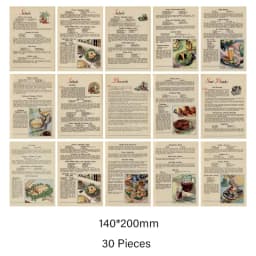 Journamm 30pcs/pack Vintage Newspaper Style Materials Paper Lightweight Paper DIY Scrapbooking Collage Junk Journal Decor Paper