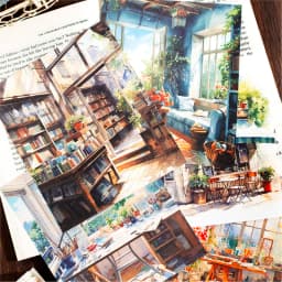 Yoofun 30sheets Street Corner Scenery Material Paper Aesthetic Scrapbooking Collage Junk Journal Decor Aesthetic DIY Paper