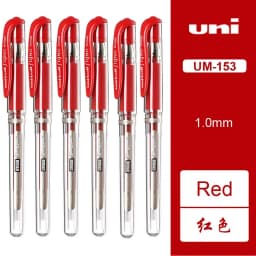 6pcs Japan UNI 1.0mm Gel Pens UM-153 Smooth Non-smudge High-gloss White Pen Wedding Meeting Signature Art Supplies Stationery