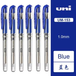 6pcs Japan UNI 1.0mm Gel Pens UM-153 Smooth Non-smudge High-gloss White Pen Wedding Meeting Signature Art Supplies Stationery