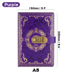 Retro Digital Password Notebook Journal With Lock A5,Diary Perfect for Men and Women-PU Leather Combination Lock Persons Privacy