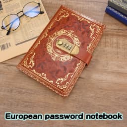 Retro Digital Password Notebook Journal With Lock A5,Diary Perfect for Men and Women-PU Leather Combination Lock Persons Privacy