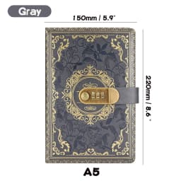 Retro Digital Password Notebook Journal With Lock A5,Diary Perfect for Men and Women-PU Leather Combination Lock Persons Privacy
