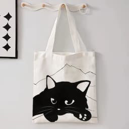 Kawaii Chic Cartoon Animals Cat Large Capacity Tote Bag Butterfly, Panda Stylish Shoulder Bag for Women