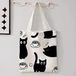 Kawaii Chic Cartoon Animals Cat Large Capacity Tote Bag Butterfly, Panda Stylish Shoulder Bag for Women