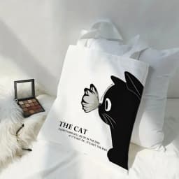 Kawaii Chic Cartoon Animals Cat Large Capacity Tote Bag Butterfly, Panda Stylish Shoulder Bag for Women