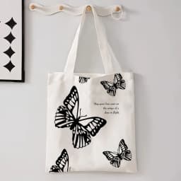 Kawaii Chic Cartoon Animals Cat Large Capacity Tote Bag Butterfly, Panda Stylish Shoulder Bag for Women