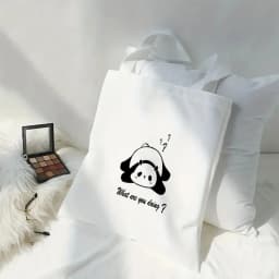 Kawaii Chic Cartoon Animals Cat Large Capacity Tote Bag Butterfly, Panda Stylish Shoulder Bag for Women