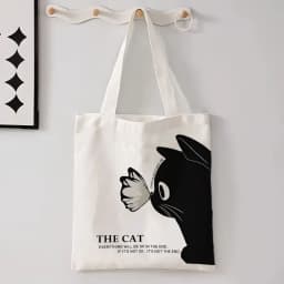 Kawaii Chic Cartoon Animals Cat Large Capacity Tote Bag Butterfly, Panda Stylish Shoulder Bag for Women