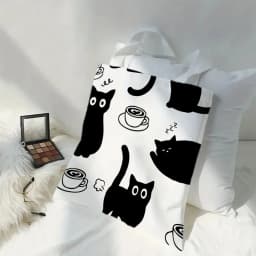 Kawaii Chic Cartoon Animals Cat Large Capacity Tote Bag Butterfly, Panda Stylish Shoulder Bag for Women