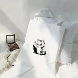 Kawaii Chic Cartoon Animals Cat Large Capacity Tote Bag Butterfly, Panda Stylish Shoulder Bag for Women
