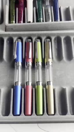 Press Type Ink Suction Fountain Pen Titanium Vacuum Filled Pen EF0.38Nib Transparent Smooth Writing Stationery Supplies