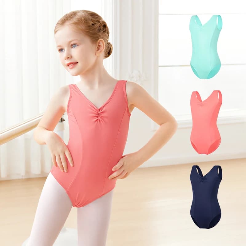 Ballet Leotards for Girls Kids Vest Dance Leotard with Lining Classic Ballet Dancewear Gymnastic Ballerina Outfit Dress