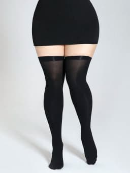 Plus Size women Breathable High Quality Transparent BlackSolid Colo Thigh-High Socks Thigh High stockings