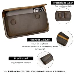 1pcCasualvintage men's waist bag,mobile phone bag,daily commuting,men's gifts,leisure, Accommodating Most Thick Shell Phones