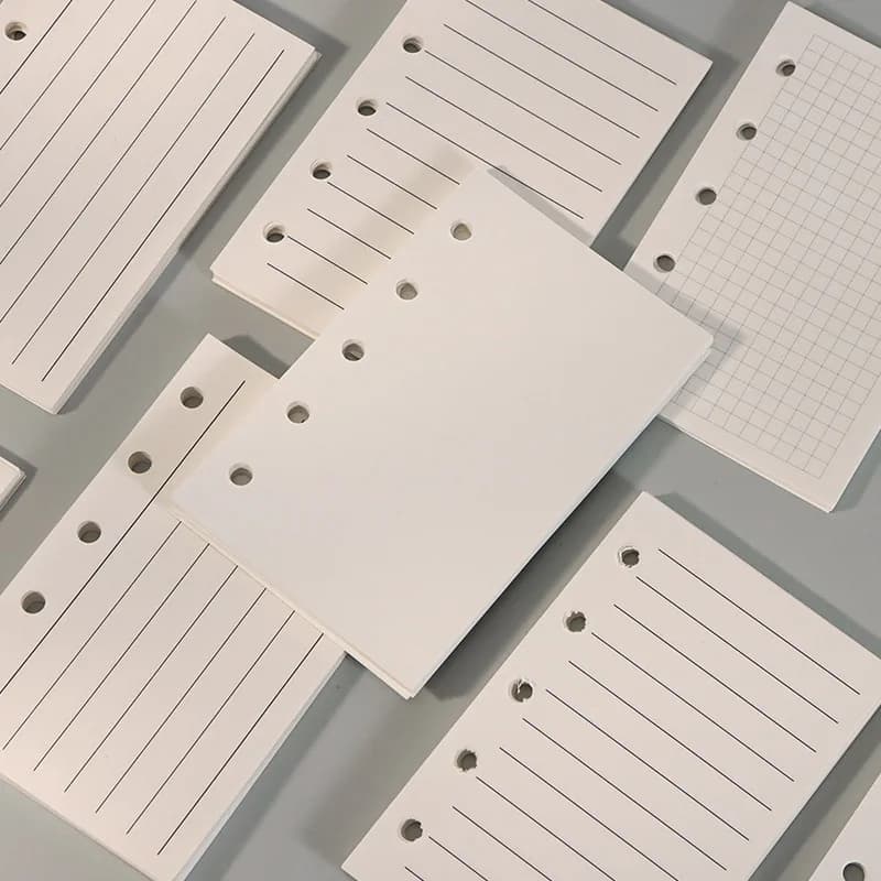 M5 40Sheet Loose Leaf Notebook Refill Spiral Binder Inner Page Weekly Monthly To Do Line Dot Grid Inside Paper Stationery