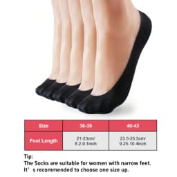 Women's No Show Socks Nylon Ultra Low Cut Non-Slip Thin Liner Socks Invisible Hidden Socks for Flats