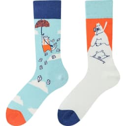 Happy Socks AB Asymmetrical Socks Cartoon Color Contrast Fashion Cotton Men And Women Couples Mid Tube Socks