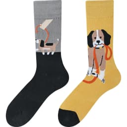 Happy Socks AB Asymmetrical Socks Cartoon Color Contrast Fashion Cotton Men And Women Couples Mid Tube Socks