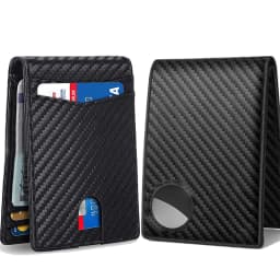 Rfid Airtag Wallets Carbon Fiber Leather Men Wallet Credit Card Holder for Air Tag Wallet Black Luxury Minimalist Wallet for Men