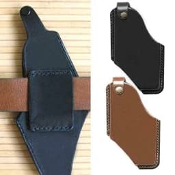 Leather Cell Phone Holster Retro Sheath with Belt Loops Mobile Phone Belt Cover for Mens Outdoor Waist Hanging Belt