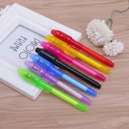 12pcs Luminous Light Pen Magic Purple 2 in 1 UV Black Light Combo Drawing Invisible Ink Pen Learning Education Toys for Child