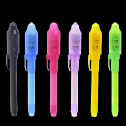 12pcs Luminous Light Pen Magic Purple 2 in 1 UV Black Light Combo Drawing Invisible Ink Pen Learning Education Toys for Child