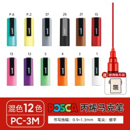 POSCA Permanent Marker or Multi-Function Carrying Case, Zippered Canvas Pen Holder for 72 Markers Lipsticks Organize Stationary
