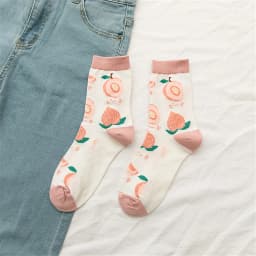 New Korean Women Socks Cute Fruit Cartoon Avocado Banana Watermelon Lemon Soft Cotton Funny Street Socks Christmas Gift Dropship