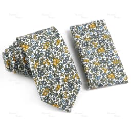 Novelty Floral Cotton Mens Casual Tie Set Fit Wedding Party Green Pink Blue Necktie Pocket Square Romantic Gravata Accessory