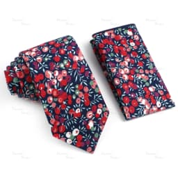 Novelty Floral Cotton Mens Casual Tie Set Fit Wedding Party Green Pink Blue Necktie Pocket Square Romantic Gravata Accessory