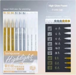 Languo 198/6 PCS Drawing Highlighter Morandi Gel Pen Diary Scrapbook Painting DIY Gel Pen Office School Supplies Stationery