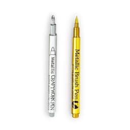 1/2Pc Brush Metallic Marker Pens Gold Silver Permanent Art Markers for Crafts Manga Scrapbooking Stationery School Art Supplies