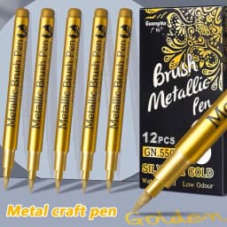 1/2Pc Brush Metallic Marker Pens Gold Silver Permanent Art Markers for Crafts Manga Scrapbooking Stationery School Art Supplies