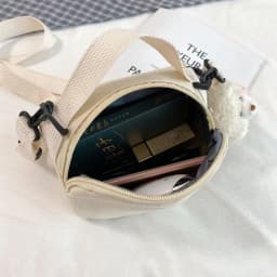 Ladies Fashion Canvas Small Square Bag Korean Version Multifunctional Cute Dog One-shoulder Diagonal Mobile Phone Package