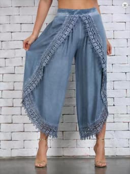 Women's Summer Lace Patchwork Pants Trendy Casual Comfortable Leggings Loose Bohemian Trousers