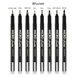 Hand Lettering Pens, Calligraphy Brush Pen, Pigment Liner Micron Pen Black Markers Set for Artist Sketch, Technical, Beginners