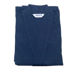 Cotton Navy Japanese Traditional Samurai Kimono For Men Yukata Bathing Robe Hekoobi Sauna Wear Homewear Belt Long Gown