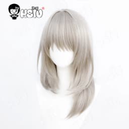 Kawaragi Momoka Cosplay Wig HSIU 50CM Champagne Gray Long Hair Heat Resistant Synthetic Wig Anime GIRLS BAND CRY Cosplay Wig