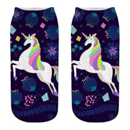 Funny Art Happy Licorne Women Low Cut Ankle Short Socks Harajuku Unicorn Printed 3D Female Girls Gift Sokken Dropship