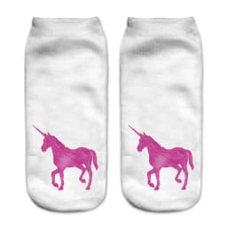 Funny Art Happy Licorne Women Low Cut Ankle Short Socks Harajuku Unicorn Printed 3D Female Girls Gift Sokken Dropship