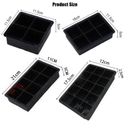 SoftAura 4/6/8/15/160 Grid Large Silicone Ice Cube Tray Food Grade Jumbo Ice Maker Mold Square Ice Tray for Home Kitchen DIY
