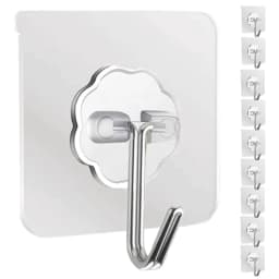 Waterproof and Oilproof Wall Hooks, Sticky Hooks for Kitchen Bathroom Shower Door Outdoor Wall Hanging Door Self-adhesive