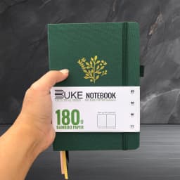 BUKE 180gsm BAMBOO PAPER Dot Grid JOURNAL Dotted Notebook Drawing Books - Forest Green Color