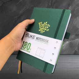 BUKE 180gsm BAMBOO PAPER Dot Grid JOURNAL Dotted Notebook Drawing Books - Forest Green Color