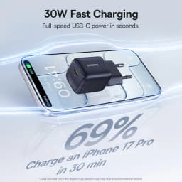 Baseus 30W GaN Charger PD Charger For iPhone 17 16 15 14 13 12 Max Fast Charger PD3.0 QC3.0 Phone Charger Type C Tablets Charger