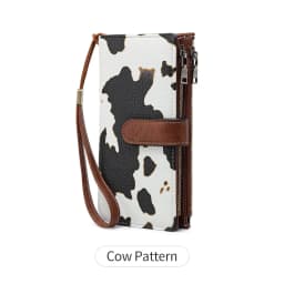 MIYIN Fashion Vintage Women Wallet RFIDShieldingDouble Zipper Long Wallet Trifold Credit CardHolder Women Clutch Wristlet Wallet