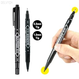 4/8Pcs Waterproof Oil Ink Permanent Art Marker Fineliner Pen 0.5mm 1.0mm Dual Tip For Comics Painting Drawing Writing Stationery