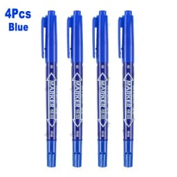 4/8Pcs Waterproof Oil Ink Permanent Art Marker Fineliner Pen 0.5mm 1.0mm Dual Tip For Comics Painting Drawing Writing Stationery
